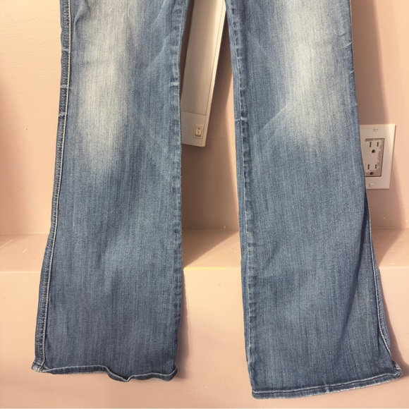7 For All Mankind Flare Denim Pants Blue Women Size 28 - Picture 3 of 10